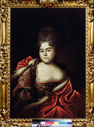 Retrato de la Gran Duquesa Natalya Alexeevna de Rusia (1673-1716), hermana del Zar Pedro el Grande (1672-1725) (Retrato de la Gran Duquesa Natalya Alexeevna, Hermana del Zar Pedro el Grande). Pintura de Ivan Nikitich Nikitin (Nikitine) (circa 1680-después  de Ivan Nikitich Nikitin