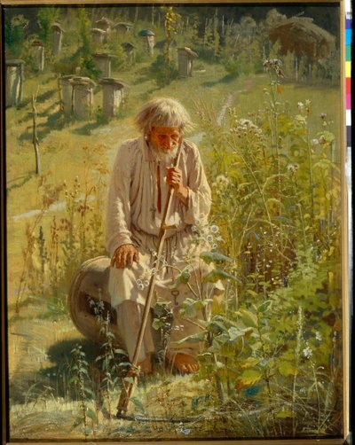 Apicultor - Pintura de Ivan Nikolayevich Kramskoi (1837-1887), óleo sobre lienzo de Ivan Nikolaevich Kramskoy