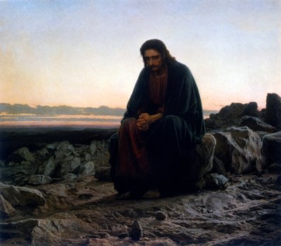 Cristo en el desierto o Cristo en el desierto de Ivan Nikolaevich Kramskoy