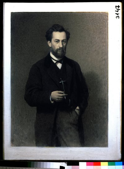 Retrato del artista Mikhail Konstantinovich Klodt baron von Jurgensburg (Michail Clodt, Michael Konstantinow Clodt) (1832-1902) (Retrato del artista M.K.Clodt). Pintura de Ivan Nikolayevich Kramskoi (1837-1887), óleo sobre lienzo de Ivan Nikolaevich Kramskoy