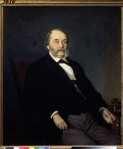 Retrato del escritor Ivan Goncharov (1812-1891) (Retrato del autor I.Goncharov). Pintura de Ivan Nikolayevich Kramskoi (1837-1887), óleo sobre lienzo de Ivan Nikolaevich Kramskoy