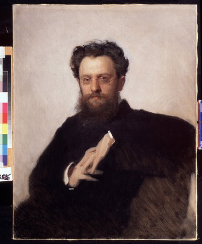 Retrato del historiador del arte, profesor Adrian (Adrien) Prakhov (1846-1916) (Retrato del historiador del arte, profesor A.Prakhov). Pintura de Ivan Nikolayevich Kramskoi (1837-1887), óleo sobre lienzo de Ivan Nikolaevich Kramskoy