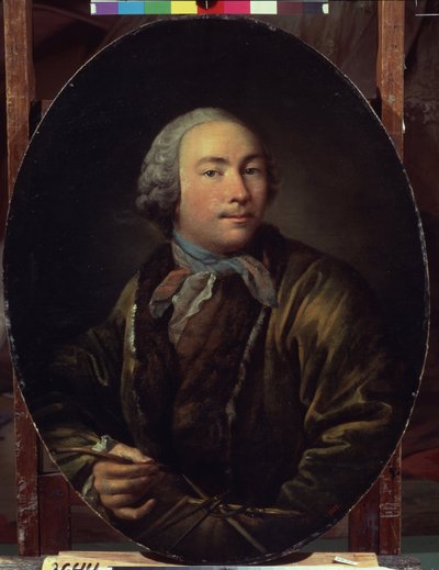 Auto retrato. Pintura de Ivan Petrovich Argunov (Argunov) (1729-1802). Óleo sobre lienzo, 58,7 x 47,4 cm. Arte ruso, retrato del siglo XVIII. Galería Estatal Tretyakov, Moscú. de Ivan Petrovich Argunov