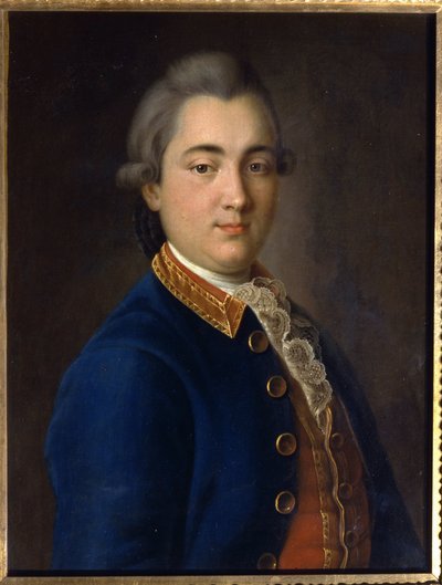 Retrato de Boris Vladimirovich Sheremetev (1754-1811) en uniforme del Regimiento de Guardias de Caballería. (Retrato de B.V. Sheremetev con el uniforme del regimiento de la Guardia de Caballería). Pintura de Ivan Petrovich Argunov (Argounov) (1729-1802), h de Ivan Petrovich Argunov