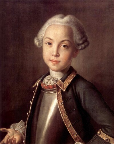Retrato del Conde Nikolai Petrovich Sheremetev como niño, 1750s de Ivan Petrovich Argunov