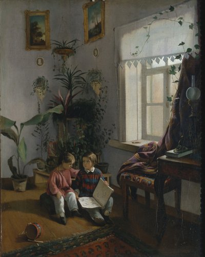 En la habitación. Niños mirando un libro, 1854 de Ivan Phomich Khrutsky
