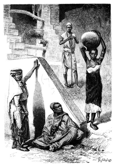 Árabes sudaneses y una esclava Shilluk, Sudán de Ivan Pranishnikoff