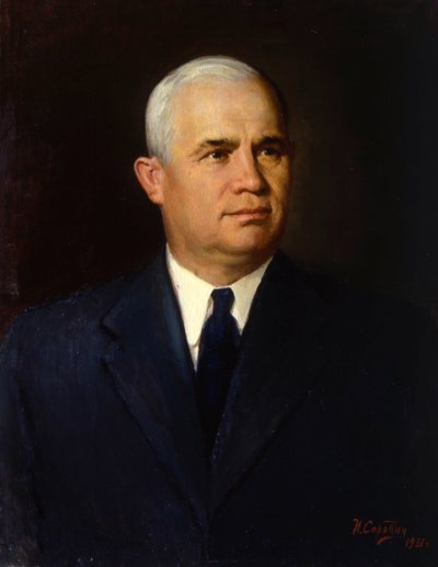 Retrato del político Nikita Serguéyevich Jruschov, 1951 de Ivan Semyonovich Sorokin