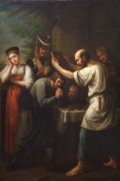 La bendición del guardia de la casa en 1812, 1812 de Ivan Vasilyevich Luchaninov