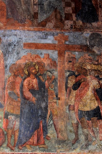 Fresco en la Catedral de Nuestra Señora del Signo, Novgorod, principios del siglo XVIII de Ivan Yakovlevich Bakhmatov