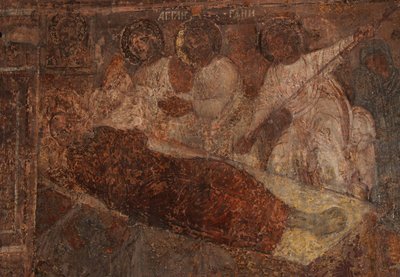 Fresco en la Catedral de Nuestra Señora del Signo, Novgorod, principios del siglo XVIII de Ivan Yakovlevich Bakhmatov