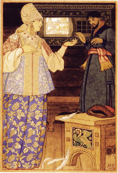 Esposa del arquero y Andrey el arquero, 1919 de Ivan Yakovlevich Bilibin
