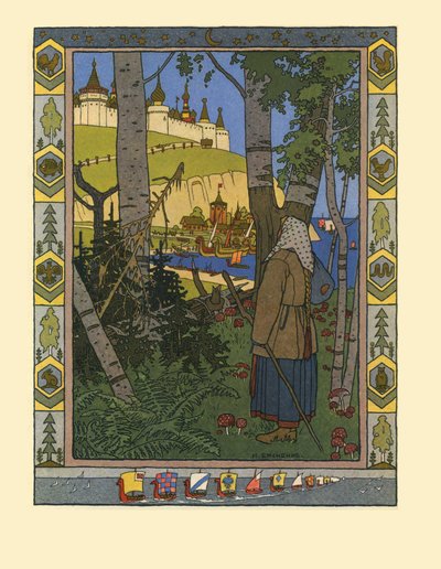 Ilustración para el cuento de hadas La pluma de Finist el Halcón, 1901-1902 de Ivan Yakovlevich Bilibin