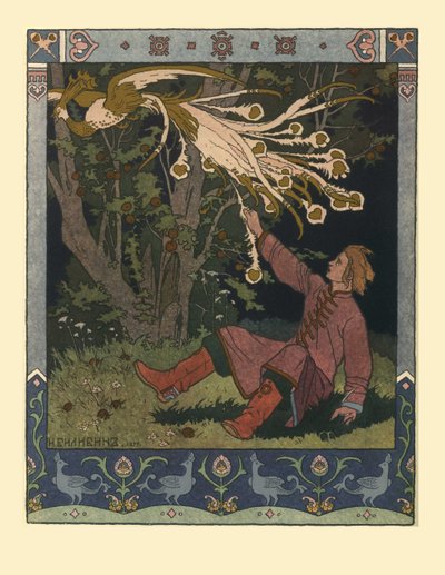 Ilustración para el cuento de hadas de Iván Tsarévich, el pájaro de fuego y el lobo gris, 1902 de Ivan Yakovlevich Bilibin
