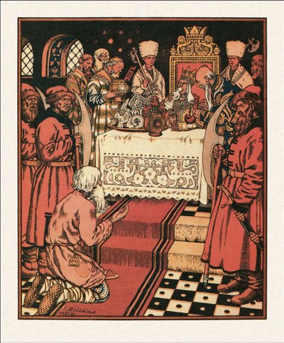 Ilustración de El cuento del pescador y el pez, 1933 de Ivan Yakovlevich Bilibin