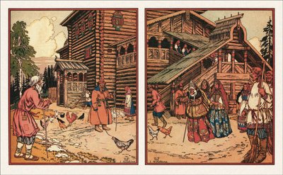 Ilustración para El Cuento del Pescador y el Pez, 1933 de Ivan Yakovlevich Bilibin