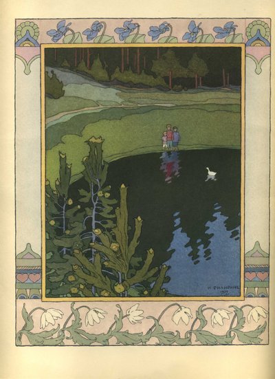 Ilustración del cuento de hadas El Pato Blanco, 1902 de Ivan Yakovlevich Bilibin