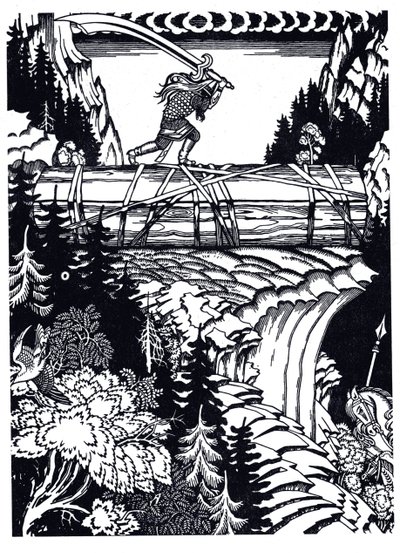 Ilya Muromets y Svyatogor, 1934 de Ivan Yakovlevich Bilibin