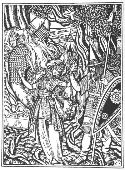 Ilya Muromets y la esposa de Svyatogor, 1912 de Ivan Yakovlevich Bilibin