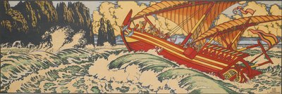 Simbad el Marino. Ilustración para Cuentos de Hadas Árabes de Ivan Yakovlevich Bilibin
