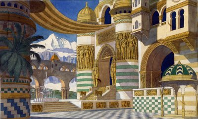 Diseño escénico para la ópera Ruslan y Ludmila de M. Glinka de Ivan Yakovlevich Bilibin