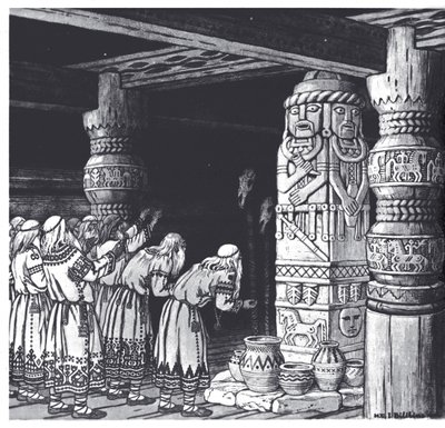 La adoración del dios Svetovid, 1934 de Ivan Yakovlevich Bilibin