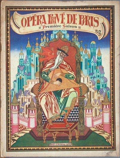 Portada del programa de recuerdo para la ópera El cuento del zar Saltán de N. Rimsky-Korsakov, 1928 de Ivan Yakovlevich Bilibin