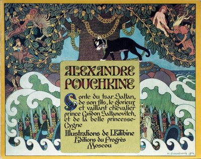 Portada de El cuento de hadas del zar Saltán de A. Pushkin, 1904 de Ivan Yakovlevich Bilibin