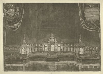 Iluminación del Teatro de La Haya antes de la Paz de Aquisgrán, 1749 de Iven Besoet