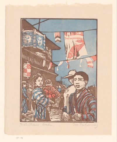 Vista de Dōtonbori en Osaka
Theaterstrasse Osaka (título en el objeto) de Ivo Puhonny (signed by artist)