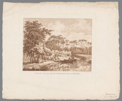 Empresa a orillas del Brouwerskolk en Overveen Rostro de Brouwers-Kolk en Overveen (título sobre el objeto) de Izaak Jansz. de Wit