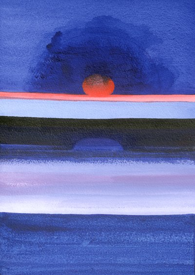 Paisaje Marino, Atardecer, Helsinki, 1991 de Izabella Godlewska de Aranda
