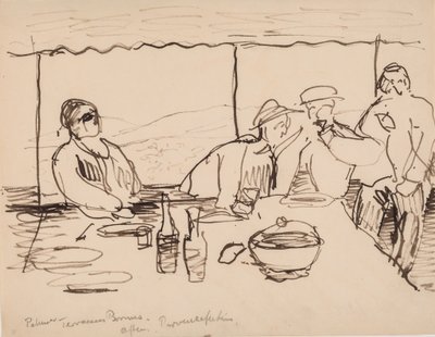 Tarde en la terraza, Bormes, Provenza de J.A. Jerichau