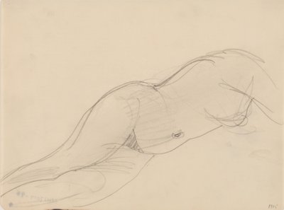 Modelo femenino, acostada de J.A. Jerichau