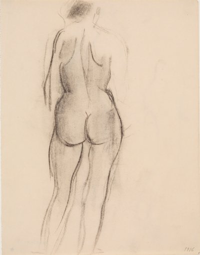 Modelo femenina de pie, vista desde atrás de J.A. Jerichau
