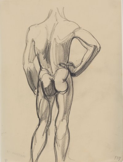 Modelo masculino visto desde atrás de J.A. Jerichau