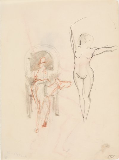 Mujer desnuda y coche de caballos de J.A. Jerichau