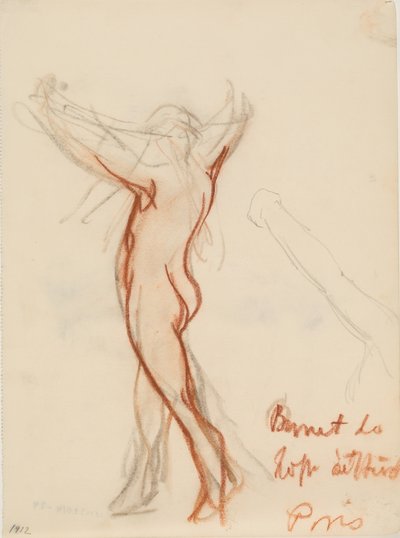 Figura desnuda de espaldas con los brazos sobre la cabeza de J.A. Jerichau