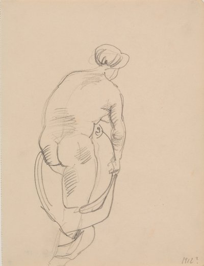 Mujer desnuda de pie, vista desde la espalda de J.A. Jerichau