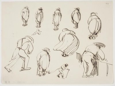 Estudios de figuras de espaldas de J.A. Jerichau