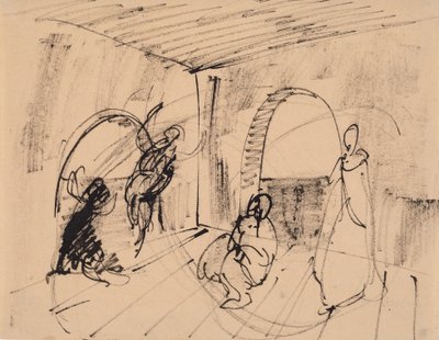 Boceto para la pintura "Hécuba" de J.A. Jerichau