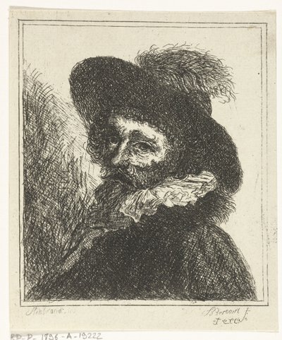 Retrato de hombre con sombrero de J.B. Bernaert