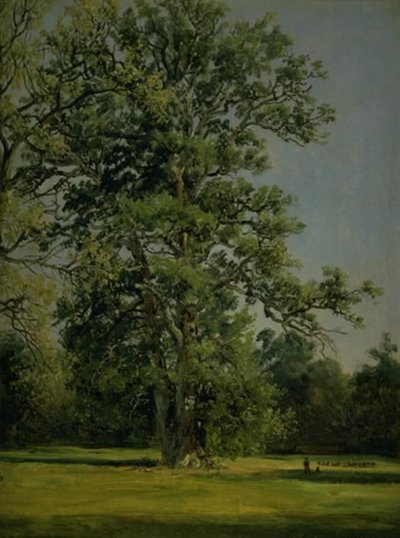 Un roble. Vista del jardín en Wörlitz cerca de Dessau de Johan Christian Dahl