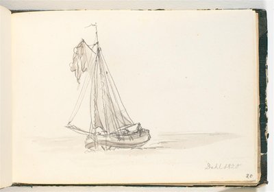 Un gran velero en aguas tranquilas de Johan Christian Dahl