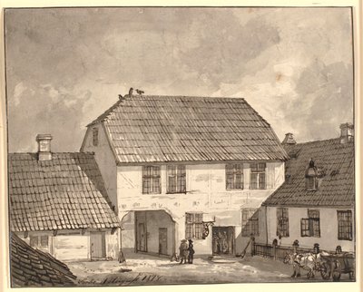 Interior de una granja en Sorø de Johan Christian Dahl