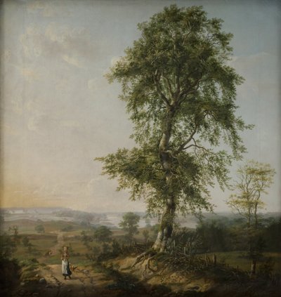 Paisaje con un gran árbol de Johan Christian Dahl