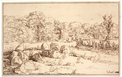 Paisaje con restos de un dolmen de Johan Christian Dahl
