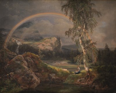 Paisaje noruego con un arco iris de Johan Christian Dahl