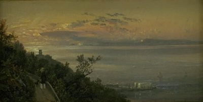 Vista desde las colinas sobre Castellamare en Nápoles de Johan Christian Dahl