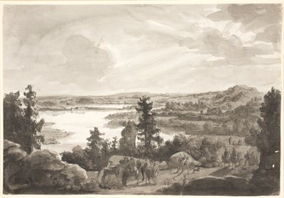 Vista de un lago, Noruega de Johan Christian Dahl